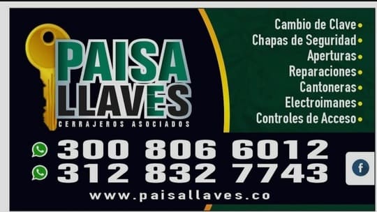 Paisa Llaves cerrajería en San Cristóbal