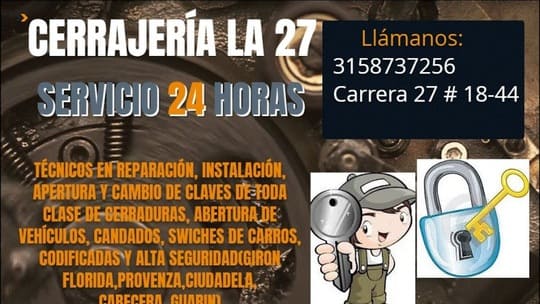 cerrajero los Genios Cerrajería la 27 Santander